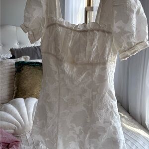 Cider White Floral Mini Dress